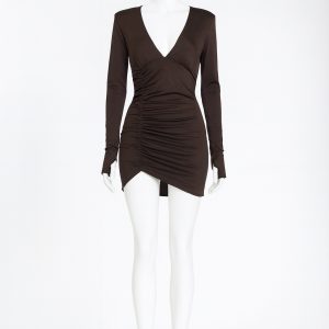 Mini-Dress-SouraVates-Brown-FrontView-01