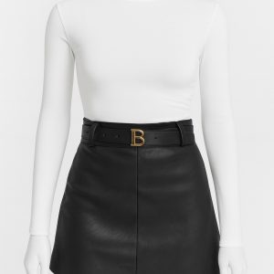 Shorts-Leather-Skirt-Belt-Black-FrontView-01