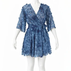Mini-Dress-Blue-Poulies-FrontView